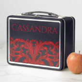 ユニークヴィンテージグラデーション渦赤パーソナライズされた メタルランチボックス (インサイチュ)