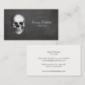 ユニークヴィンテージスカルエッチングブラックビジネス 名刺 (正面/裏面)