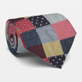 ユニークヴィンテージスタイルカラフルパッチワーク ネクタイ (ロール)