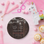 ユニークヴィンテージストリングライツオールドバーン婚約 ペーパープレート (パーティー)