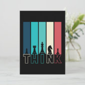 ユニークヴィンテージチェス考えピースカラフル サンキューカード (スタンド正面)