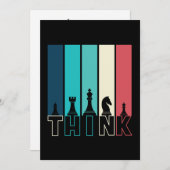 ユニークヴィンテージチェス考えピースカラフル サンキューカード (正面/裏面)