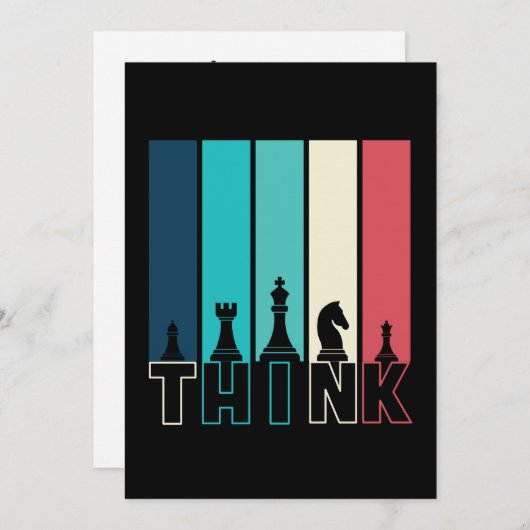 ユニークヴィンテージチェス考えピースカラフル サンキューカード (正面/裏面)