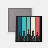 ユニークヴィンテージチェス考えピースカラフル マグネット (正面/裏面)