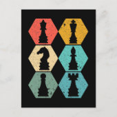 ユニークヴィンテージチェス駒サンセットポストカード ポストカード (正面)