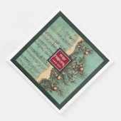 ユニークヴィンテージナプキンはミュートされたクリスマスパレット (コーナー)