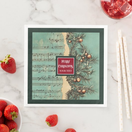 ユニークヴィンテージナプキンはミュートされたクリスマスパレット (インサイチュ)