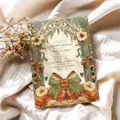 ユニークヴィンテージフローラ結婚アールヌーボー 招待状