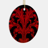 ユニークヴィンテージ渦グラデーション赤デザイン セラミックオーナメント (右)