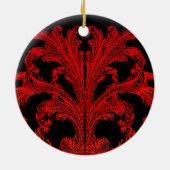 ユニークヴィンテージ渦グラデーション赤デザイン セラミックオーナメント (裏面)