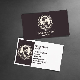 ユニークヴィンテージ理容師ショップ美容師エレガント 名刺