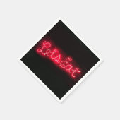 ユニークヴィンテージ食べネオンを赤にしてサインイン スタンダードカクテルナプキン (角)