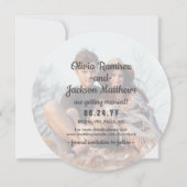 ユニーク丸写真モダンピグラデーションンク結婚ズ セーブザデート (裏面)