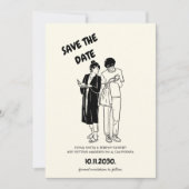 ユニーク予測できなお洒落手引き対結婚対 セーブザデート (正面)