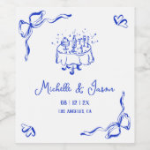 ユニーク予測できなお洒落手引き弓フランスの ワインラベル (シングルラベル)