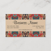 ユニーク先住民アメリカのインド族芸術パターン 名刺 (裏面)