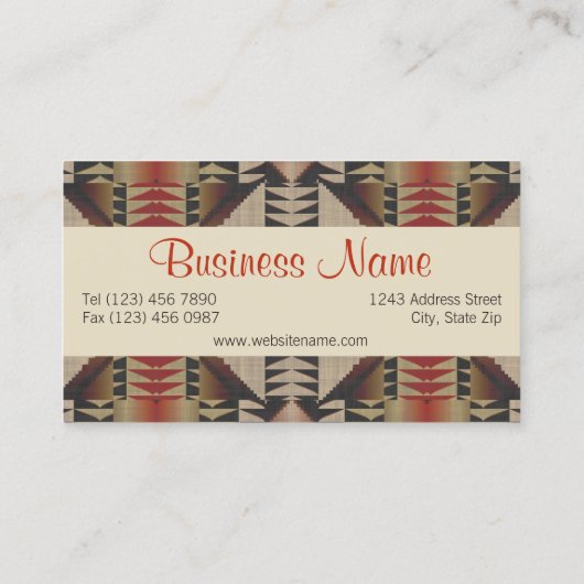 ユニーク先住民アメリカのインド族芸術パターン 名刺 (裏面)