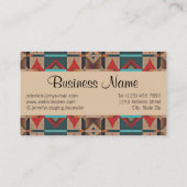 ユニーク先住民アメリカのインド族芸術パターン 名刺 (裏面)