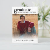 ユニーク卒業モダン卒業生2写真卒業 案内状 (スタンド正面)