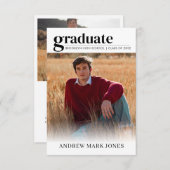 ユニーク卒業モダン卒業生2写真卒業 案内状 (正面/裏面)