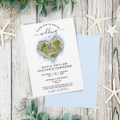 ユニーク図解入りの、写真付きの地ウェディングマップ旅行 招待状