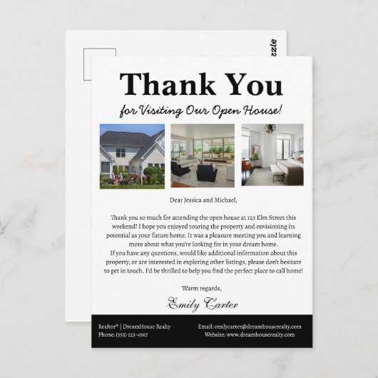 ユニーク実在エステートオープンハウスサンキュー ポストカード (正面/裏面)