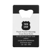 ユニーク実在寄付金 クレジットカード栓抜き (正面)