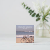 ユニーク実在Estate Agentビーチサーフバイクフォト スクエア名刺 (スタンド正面)