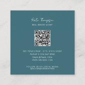 ユニーク実在Estate Agentビーチ海フォトスクリプト スクエア名刺 (裏面)