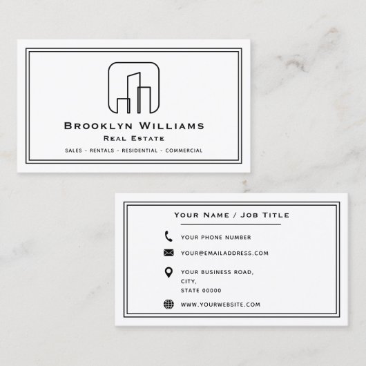 ユニーク実在Estate Agent不動産仲介業者Moving New Home 名刺 (正面/裏面)