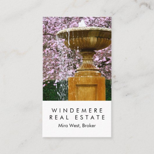 ユニーク実在Estate Agent Broker Garden Fountain 名刺 (正面)