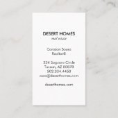 ユニーク実在Estate Agent Cactus開花砂漠の写真 名刺 (裏面)