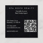 ユニーク実在Estate Agent Rocksビーチ写真QRコード スクエア名刺 (裏面)