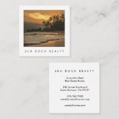 ユニーク実在Estate Agent Rocks海ビーチ写真 スクエア名刺 (正面/裏面)