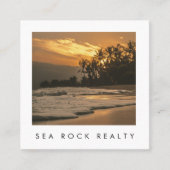 ユニーク実在Estate Agent Rocks海ビーチ写真 スクエア名刺 (正面)