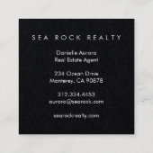 ユニーク実在Estate Agent Rocks海ビーチ写真 スクエア名刺 (裏面)