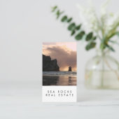 ユニーク実在Estate Agent Rocks海ビーチ写真 名刺 (スタンド正面)