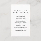 ユニーク実在Estate Agent Rocks海ビーチ写真 名刺 (裏面)
