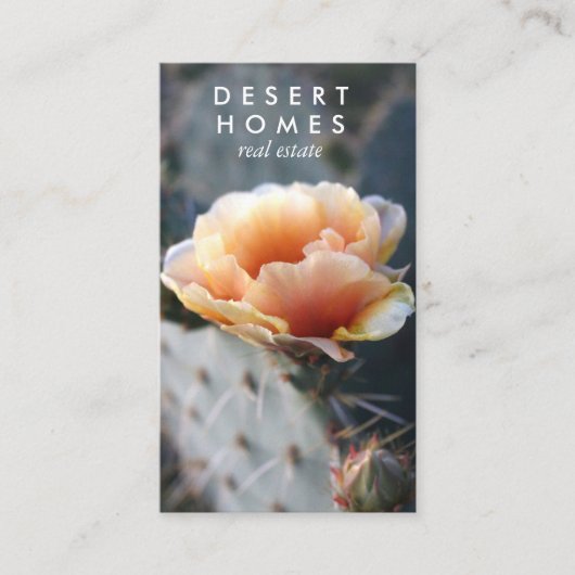 ユニーク実在Estate Cactus Flower Desert写真 名刺 (正面)
