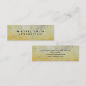 ユニーク弁護士イエローモルタル壁デザイン スキニー名刺 (正面/裏面)