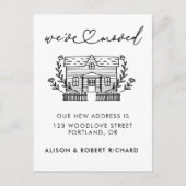 ユニーク引っ越しましたの新しいアドレスの移動のお知らせ ポストカード (正面)