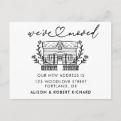 ユニーク引っ越しましたの新しいアドレスの移動のお知らせ ポストカード (正面)