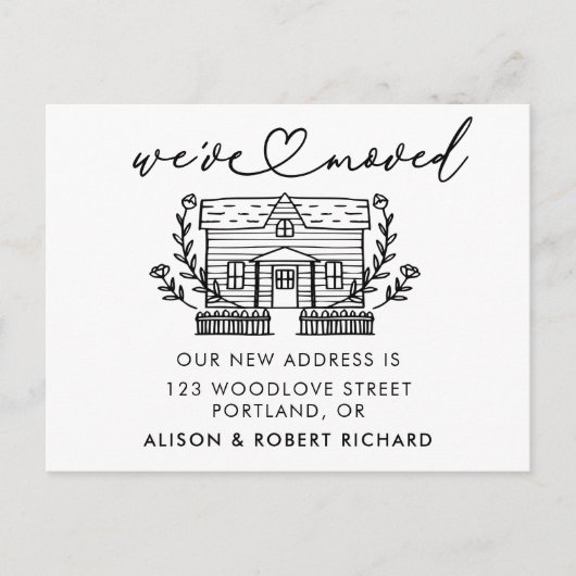 ユニーク引っ越しましたの新しいアドレスの移動のお知らせ ポストカード (正面)
