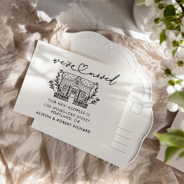 ユニーク引っ越しましたの新しいアドレスの移動のお知らせ ポストカード