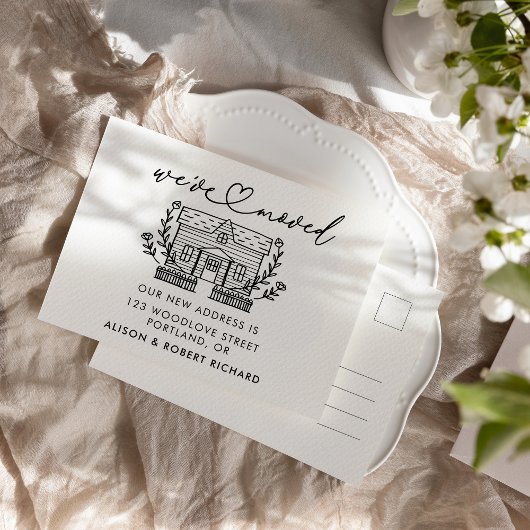 ユニーク引っ越しましたの新しいアドレスの移動のお知らせ ポストカード