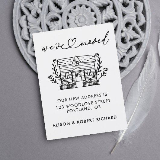 ユニーク引っ越しましたの新しいアドレスの移動のお知らせ ポストカード