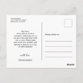 ユニーク引っ越しましたの新しいアドレスの移動のお知らせ ポストカード (裏面)