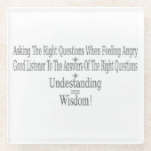 ユニーク引用文デザイン! ガラスコースター (正面)