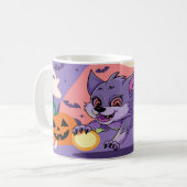 ユニーク抽象デザイン、ハロウィーン コーヒーマグカップ (正面左)