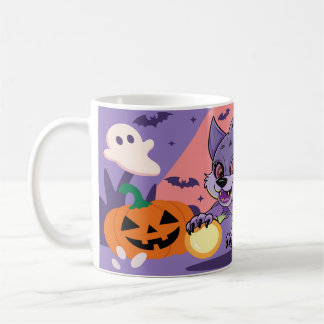 ユニーク抽象デザイン、ハロウィーン コーヒーマグカップ